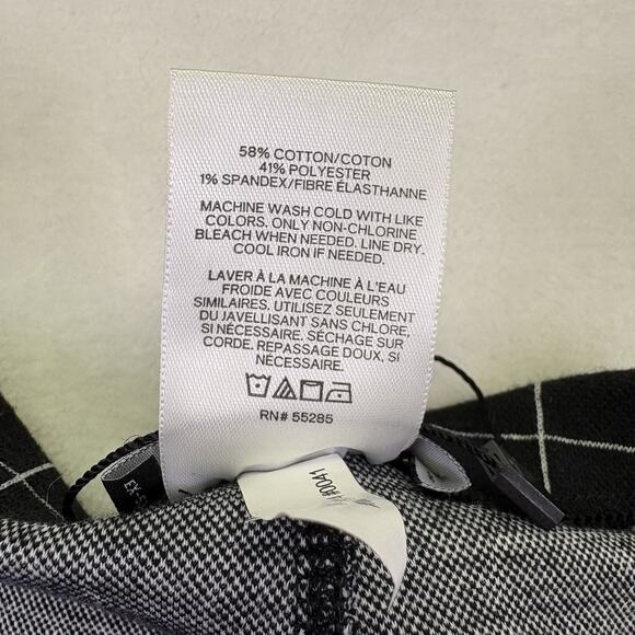 Express High Rise Ankle Pull On Ponte Knit Pants Black Window Pane Plaid Size XL - Picture 4 of 7